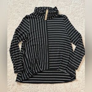 Coco + Carmen Black and White Striped Top